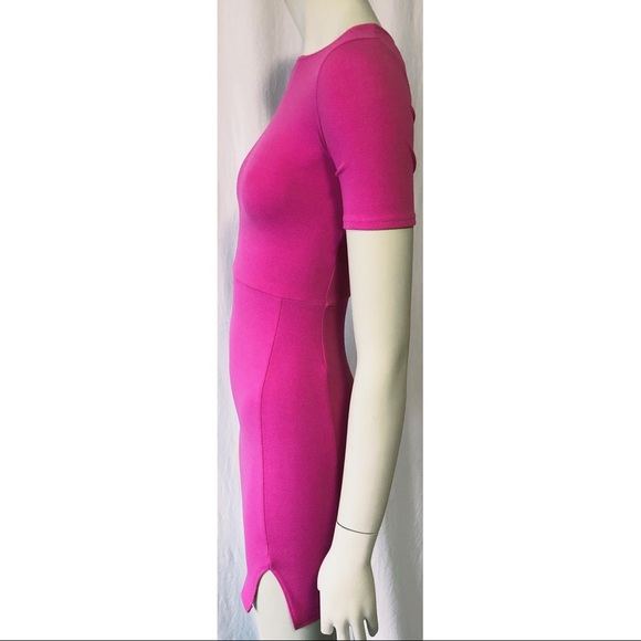 Nasty Gal Size 0 Pink Slit Down Bodycon Dress NWT - Picture 6 of 8